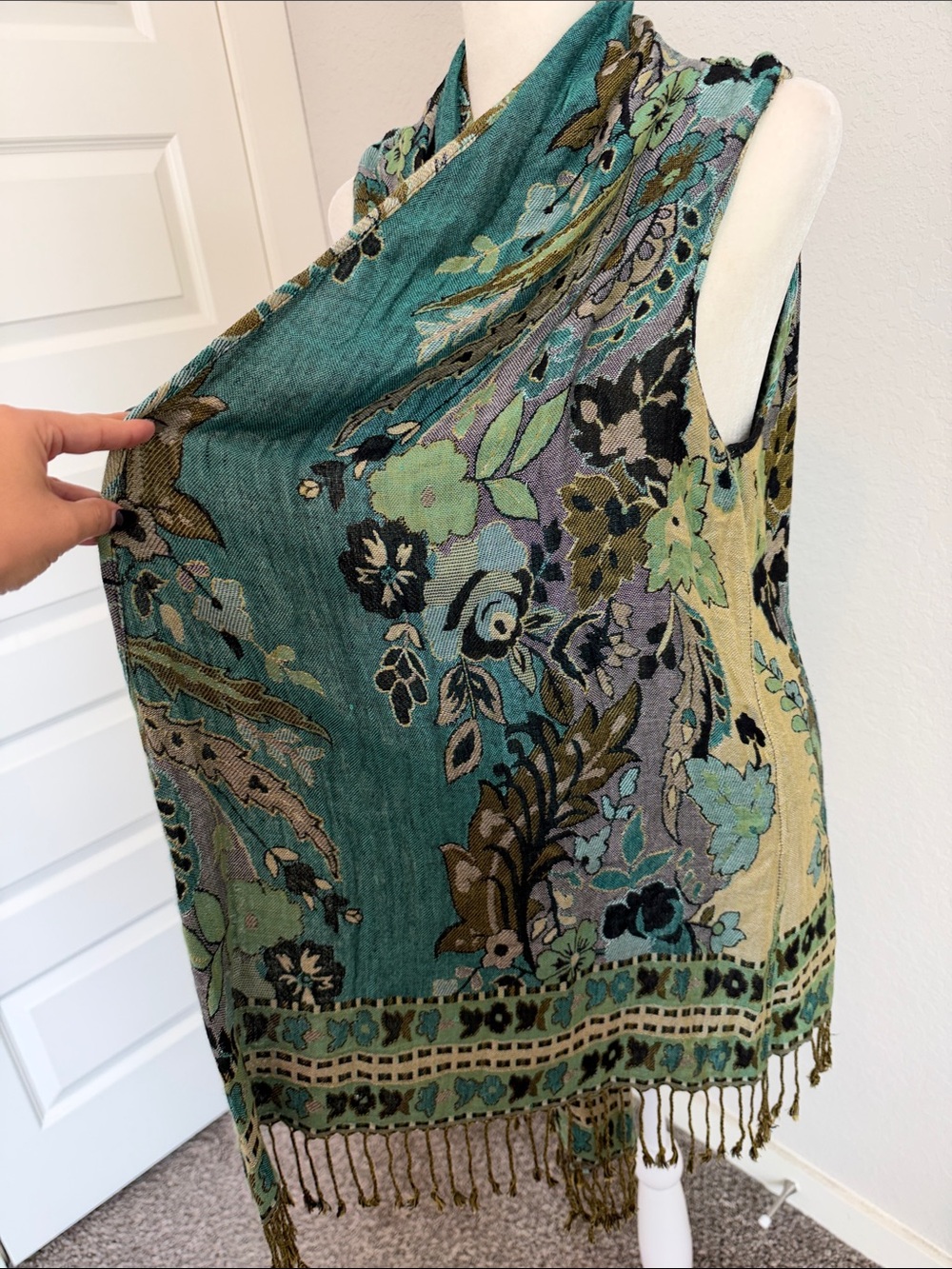 Super Soft Reversible Shrug with Fringe